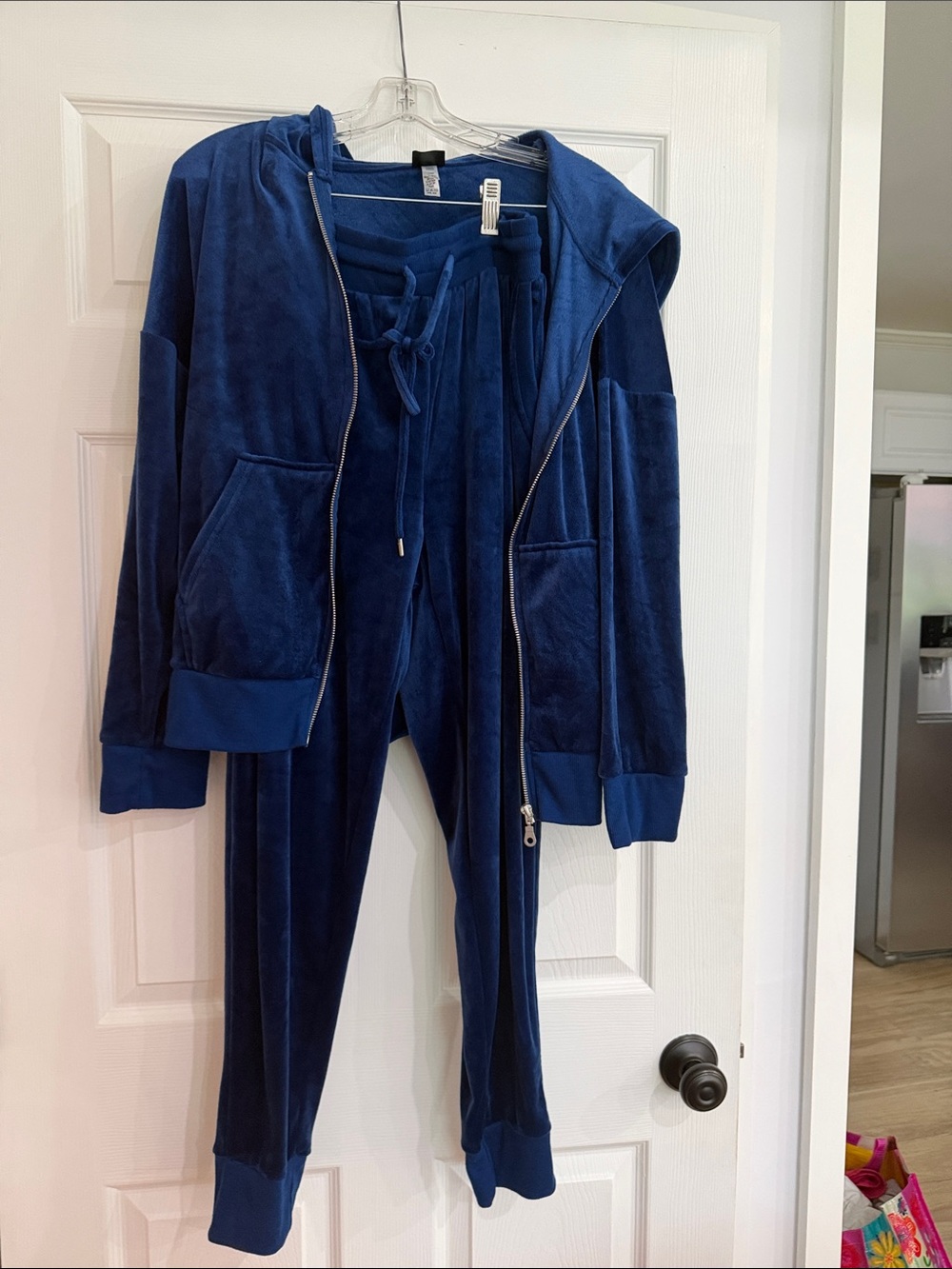Felina Deep Blue Velour Hoodie & Jogger Set